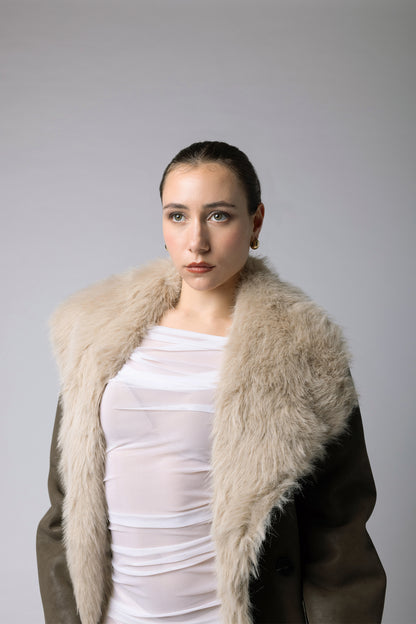 Long sheer gathered dress