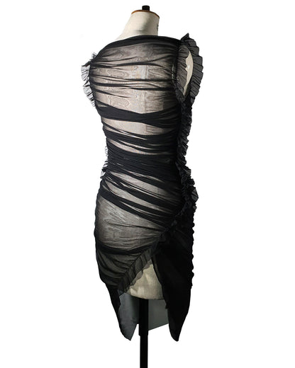 Sheer gathered dress