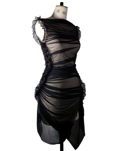 Sheer gathered dress